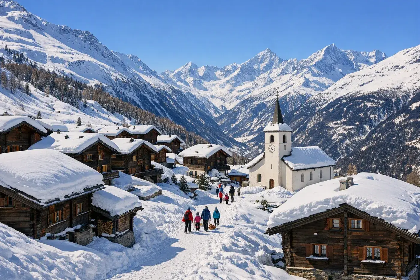 Skirejse til Grächen i Schweiz