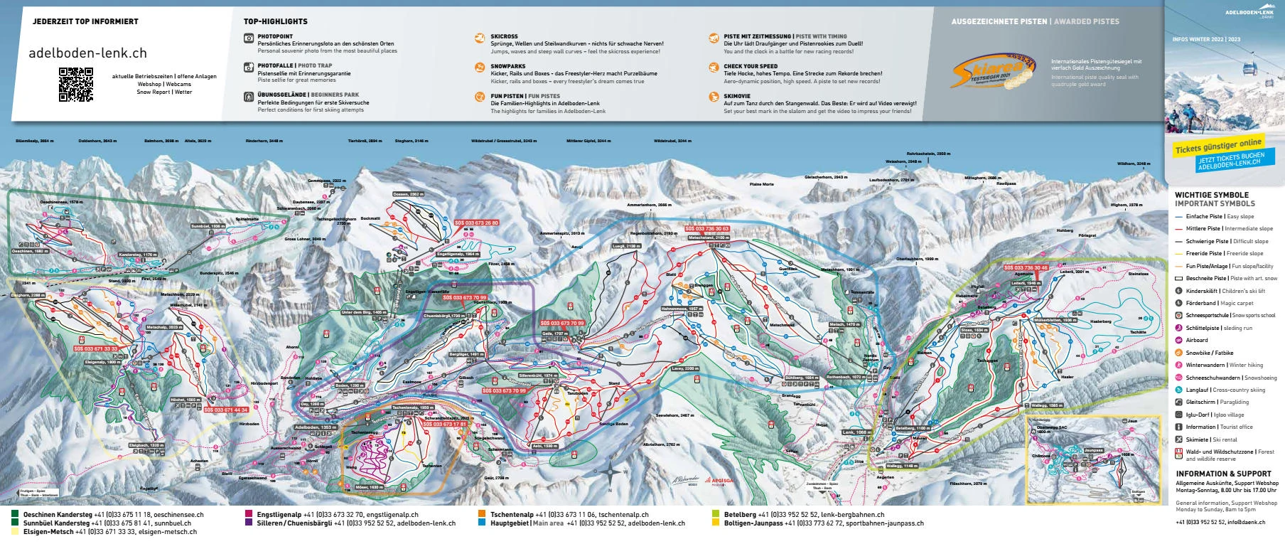 Pistekort over Adelboden
