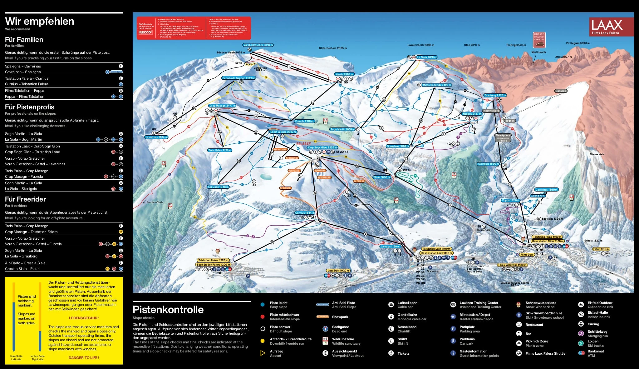 Pistekort over LAAX