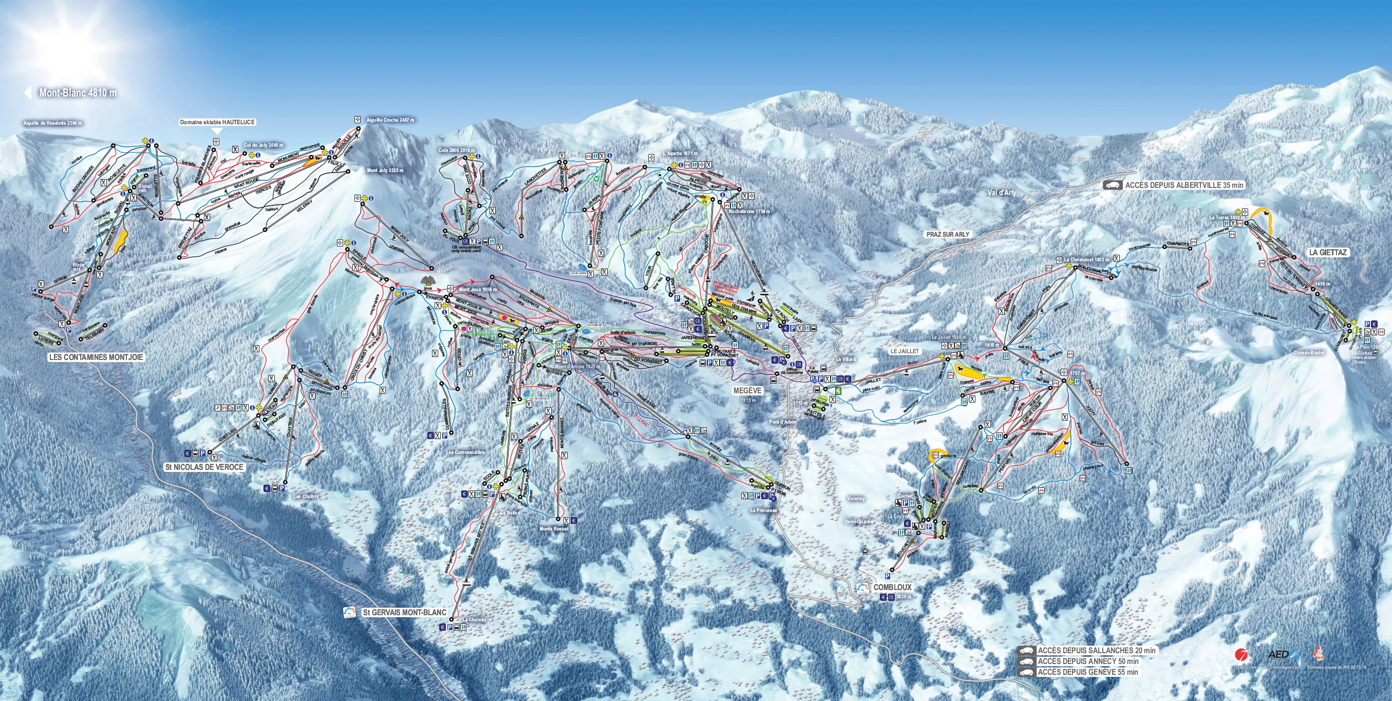 Pistekort over Megeve