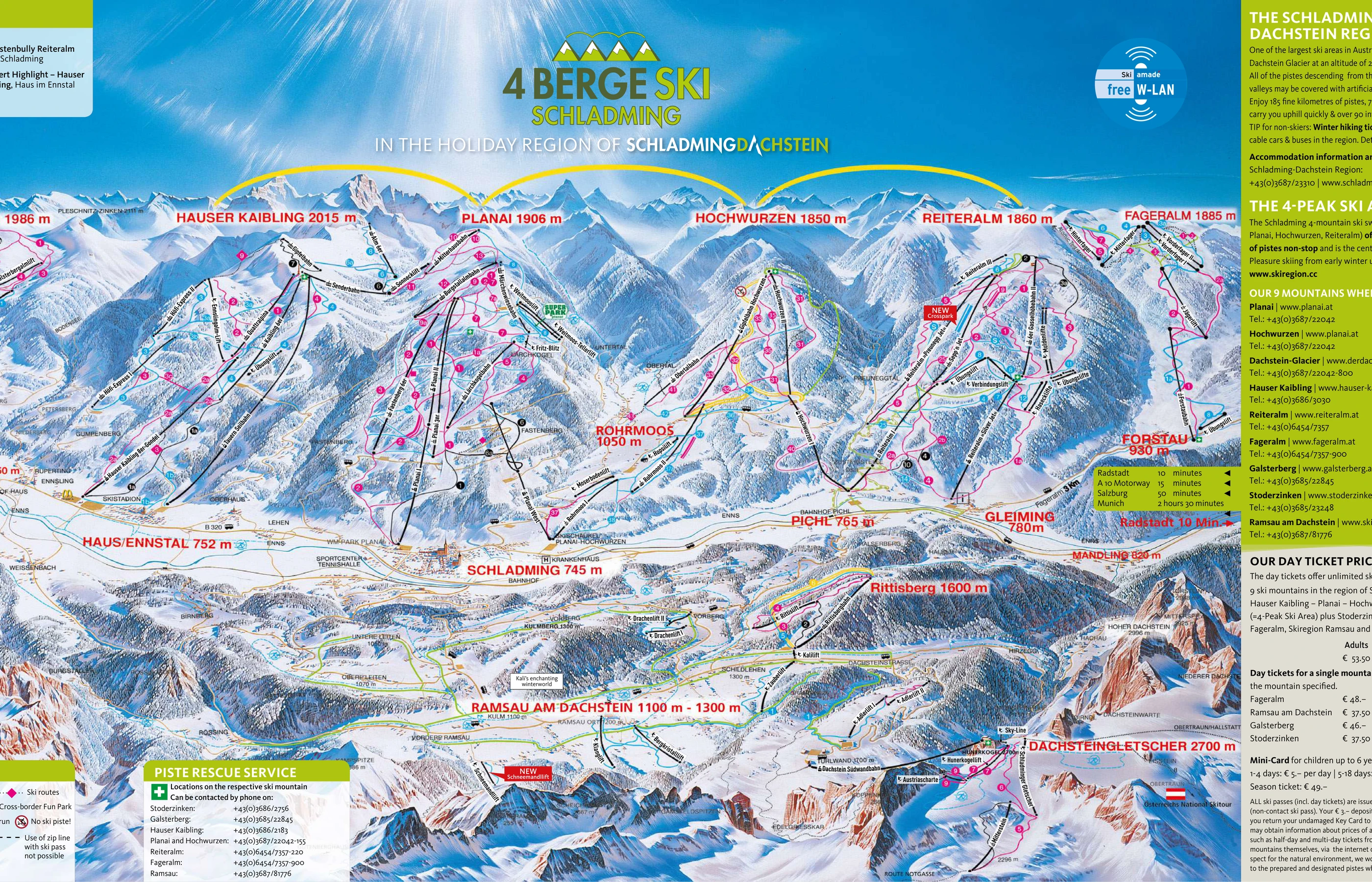 Pistekort over Schladming