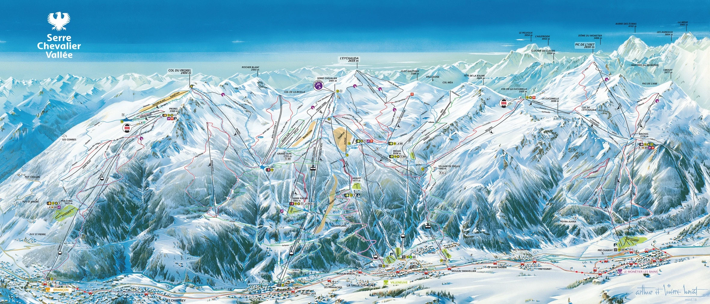 Pistekort over Serre Chevalier