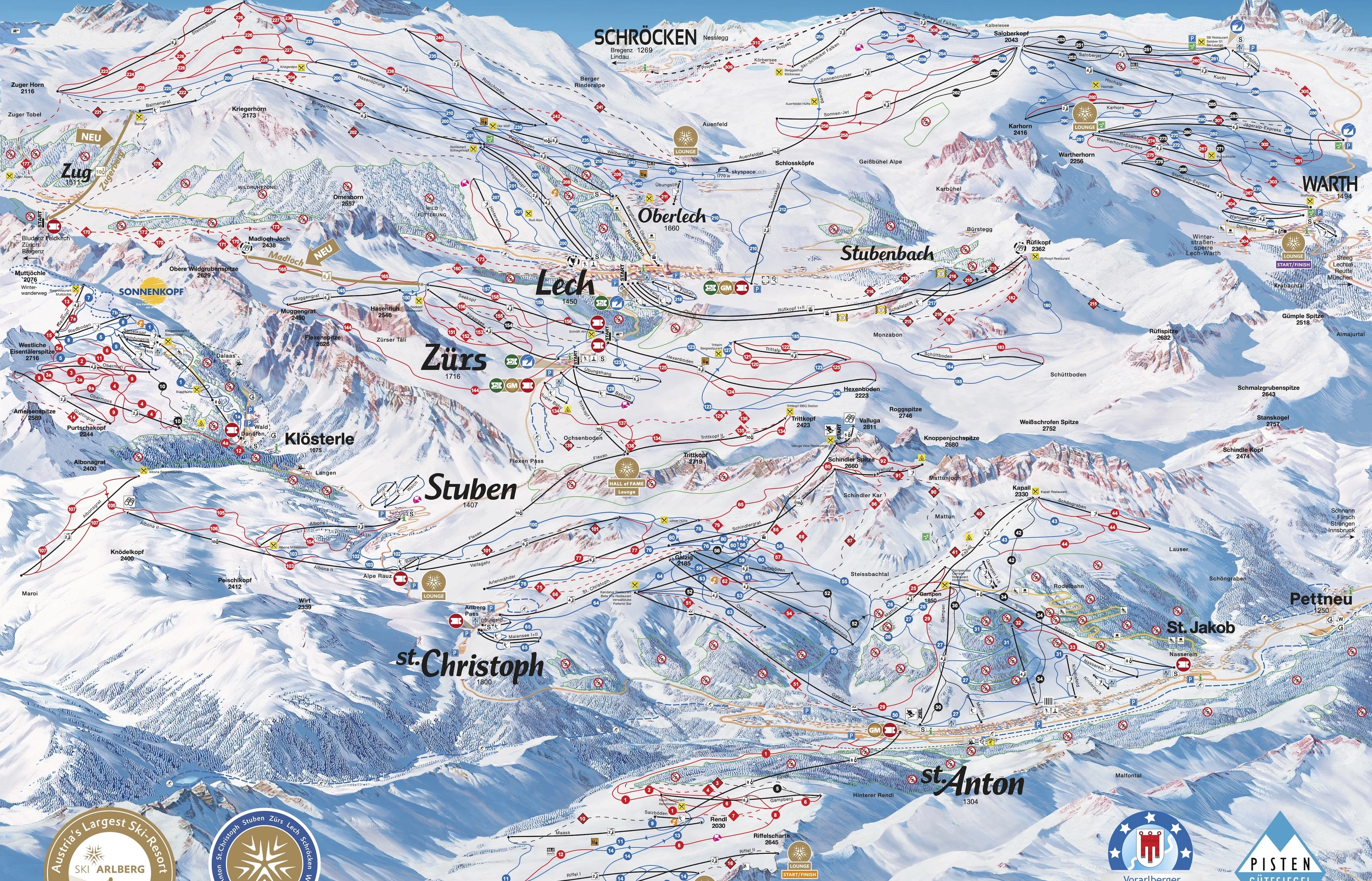 Pistekort over St. Anton