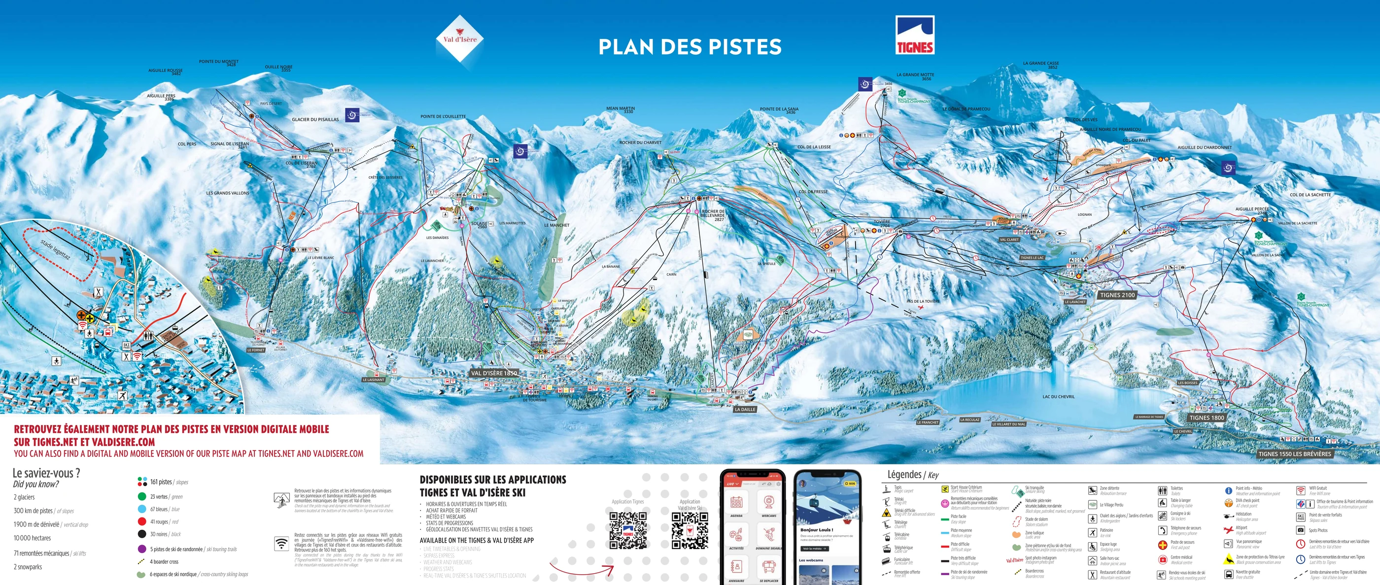 Pistekort over Val d'Isère