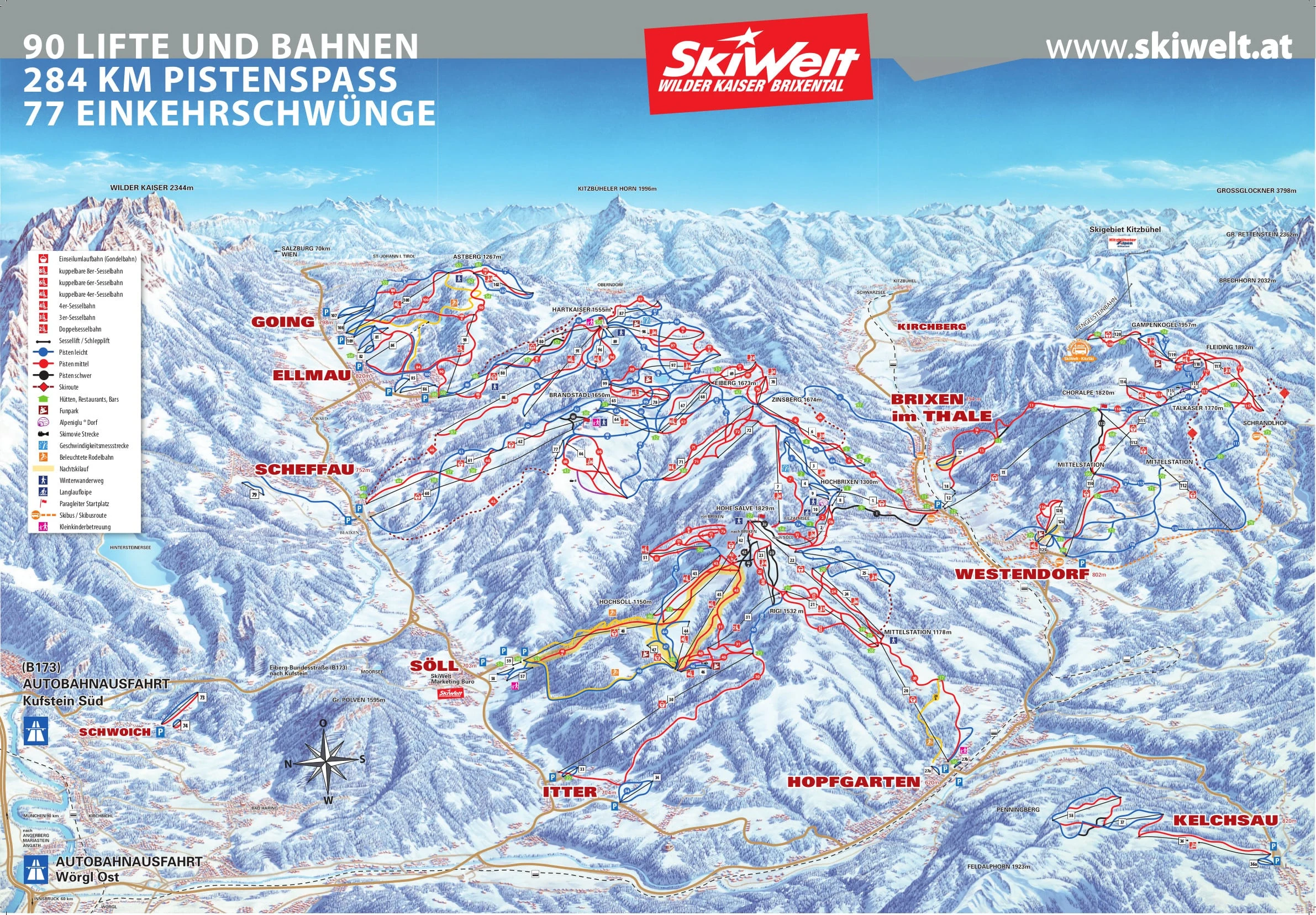 Pistekort over Westendorf
