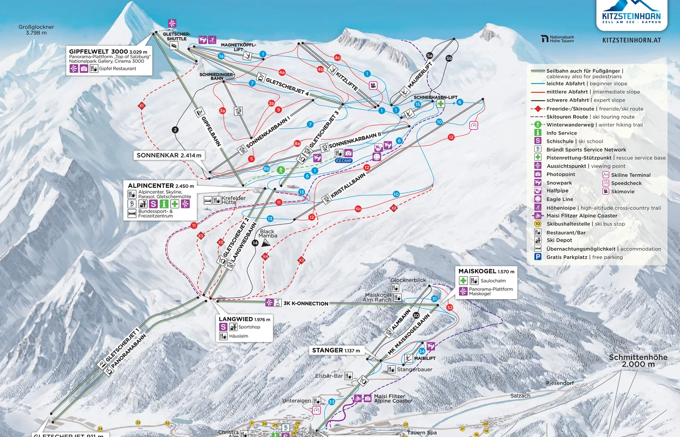 Pistekort Kaprun