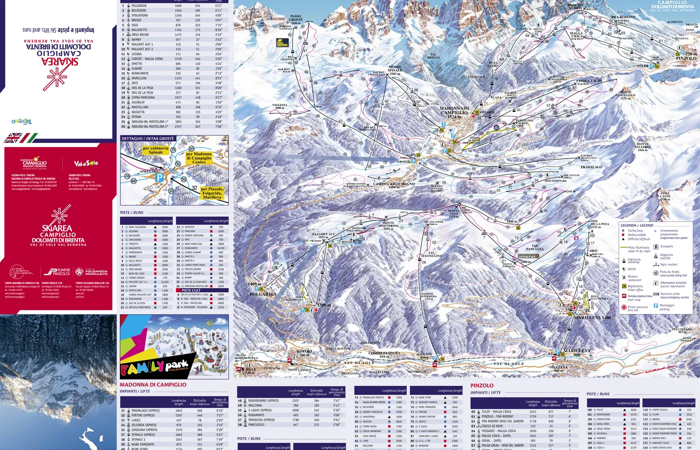 Pistekort Madonna di Campiglio
