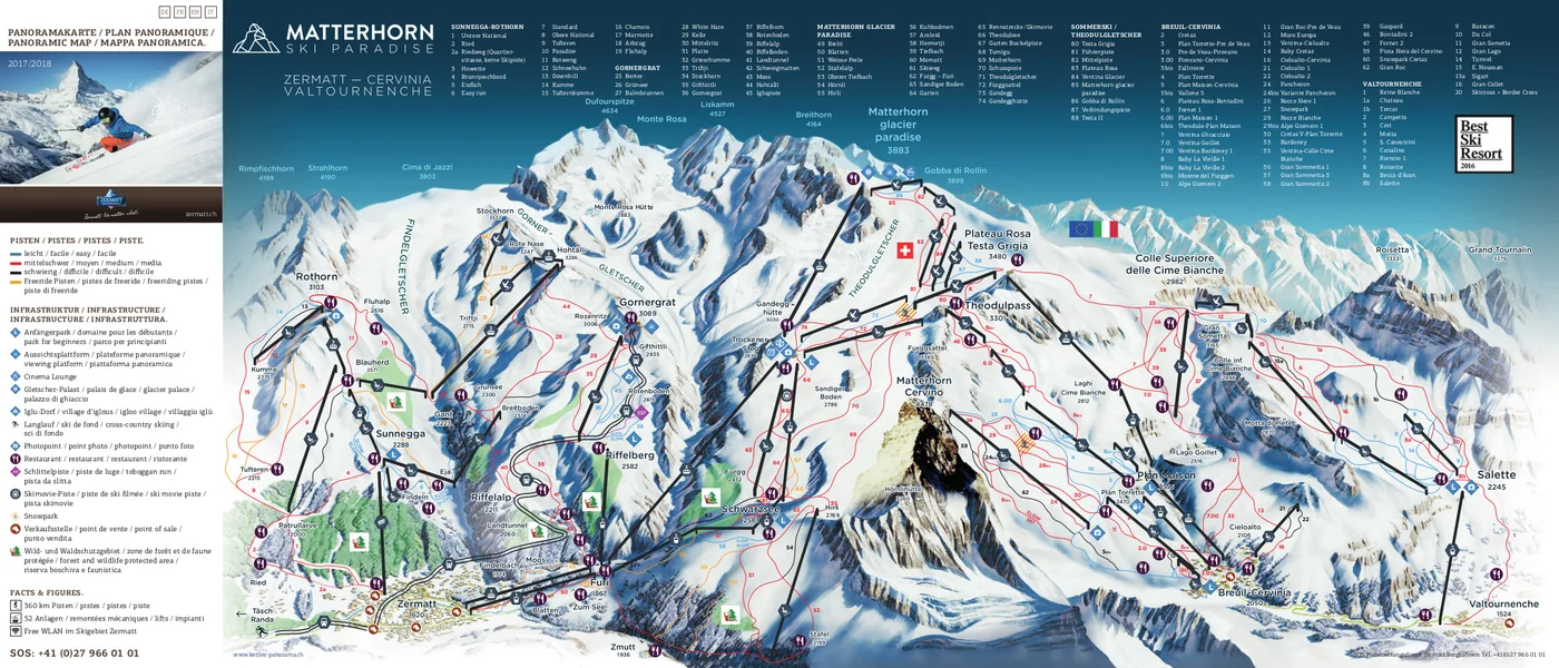 Pistekort Zermatt