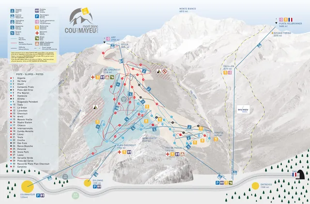 Pistekort Courmayeur